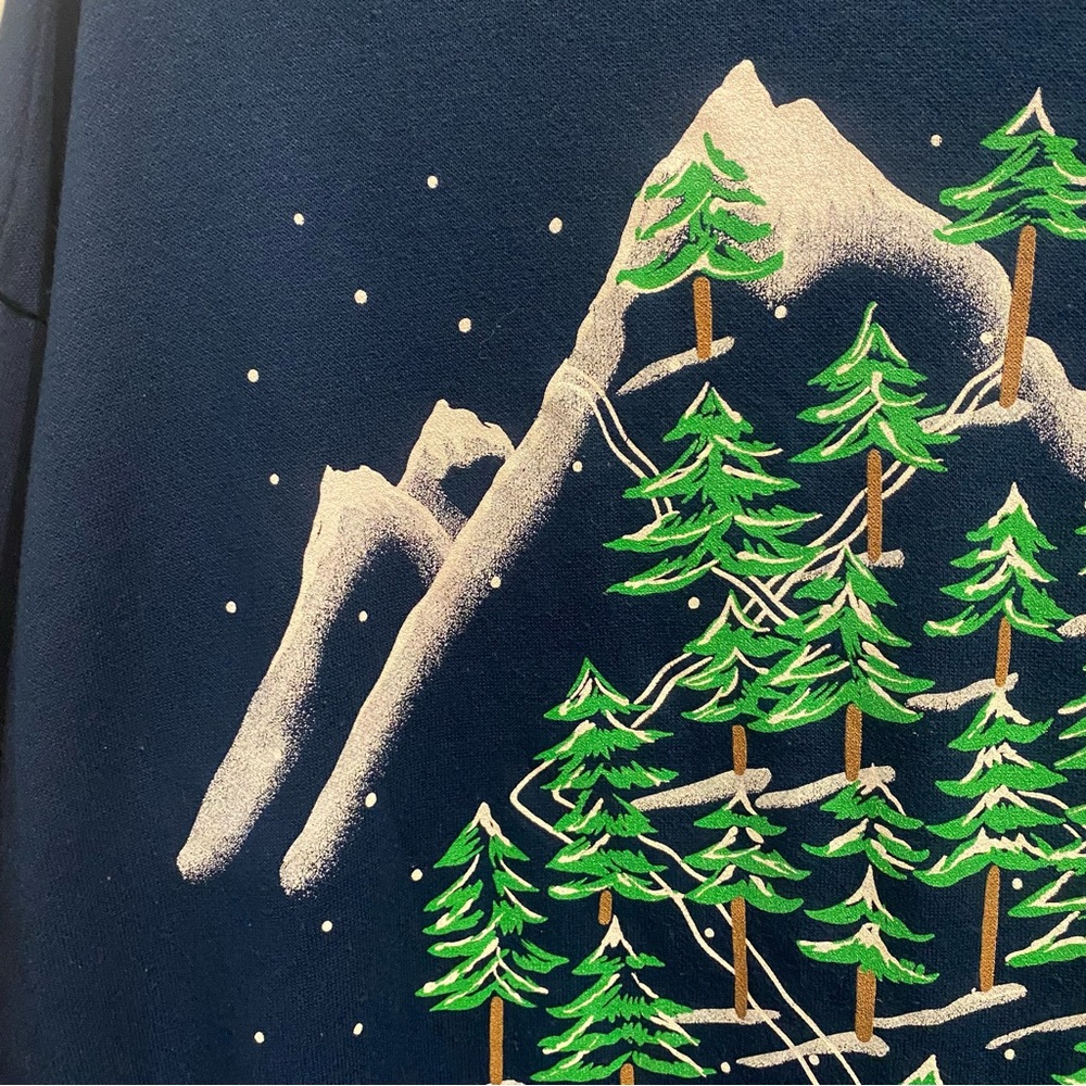 Vintage 90s Teddy Bear Sledding Snow Scene Christmas Nightgown Nightshirt Pajama - Picture 5 of 17